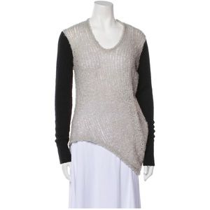 Helmet Lang colorblock pattern scoop neck sweater